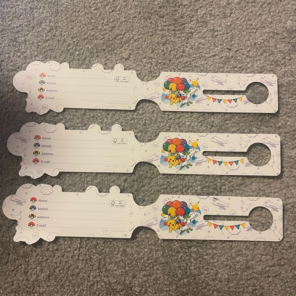 Pokemon/Pikachu Luggage Tags (3)